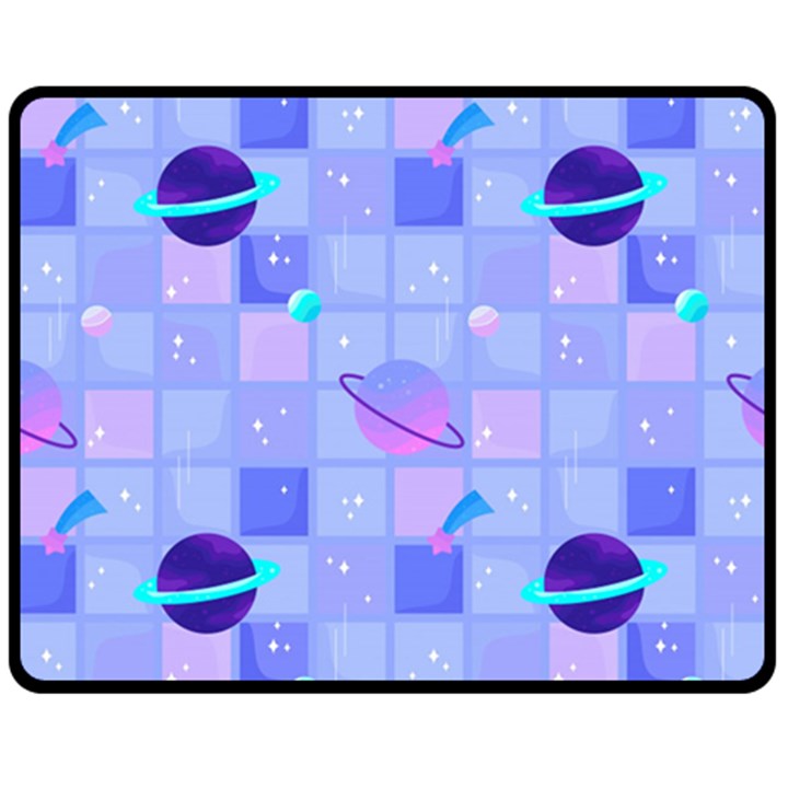 Seamless-pattern-pastel-galaxy-future Two Sides Fleece Blanket (Medium)