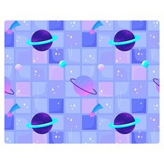 Seamless-pattern-pastel-galaxy-future Two Sides Premium Plush Fleece Blanket (medium) by Simbadda