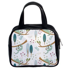 Pattern-sloth-woodland Classic Handbag (two Sides) by Simbadda