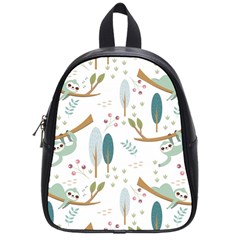 Pattern-sloth-woodland School Bag (small) by Simbadda