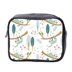 Pattern-sloth-woodland Mini Toiletries Bag (two Sides) by Simbadda