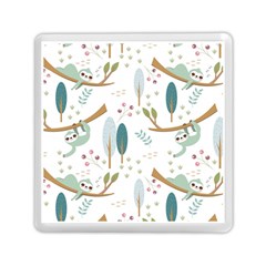 Pattern-sloth-woodland Memory Card Reader (square) by Simbadda