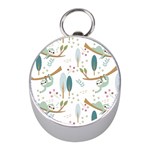 Pattern-sloth-woodland Mini Silver Compasses Front