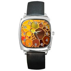 Abstract Oil Painting Square Metal Watch by Excel