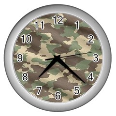 Camouflage Design Wall Clock (silver) by Excel