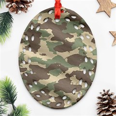 Camouflage Design Oval Filigree Ornament (two Sides)