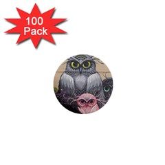 Graffiti Owl Design 1  Mini Buttons (100 Pack) 