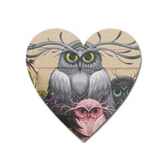 Graffiti Owl Design Heart Magnet by Excel