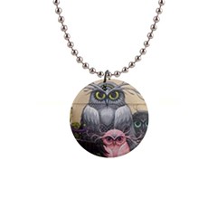 Graffiti Owl Design 1  Button Necklace by Excel