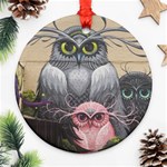 Graffiti Owl Design Round Ornament (Two Sides) Front