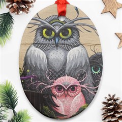 Graffiti Owl Design Oval Ornament (two Sides) by Excel