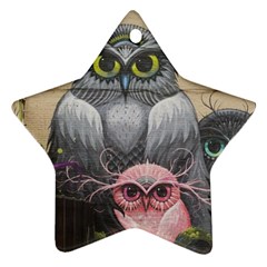 Graffiti Owl Design Star Ornament (two Sides) by Excel