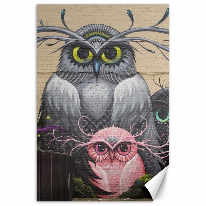 Graffiti Owl Design Canvas 24  x 36 