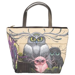 Graffiti Owl Design Bucket Bag