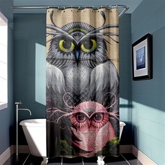 Graffiti Owl Design Shower Curtain 36  X 72  (stall)  by Excel