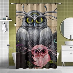 Graffiti Owl Design Shower Curtain 48  X 72  (small)  by Excel