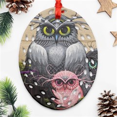 Graffiti Owl Design Ornament (oval Filigree) by Excel