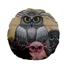 Graffiti Owl Design Standard 15  Premium Round Cushions by Excel