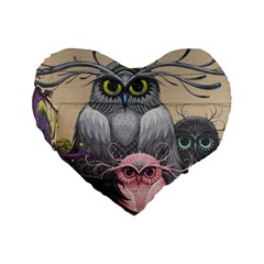 Graffiti Owl Design Standard 16  Premium Heart Shape Cushions by Excel