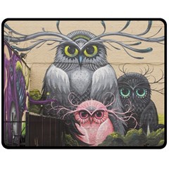 Graffiti Owl Design Two Sides Fleece Blanket (medium) by Excel