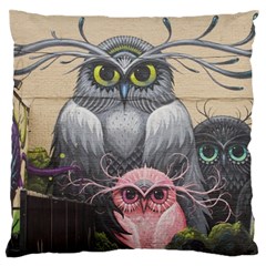 Graffiti Owl Design Standard Premium Plush Fleece Cushion Case (one Side) by Excel