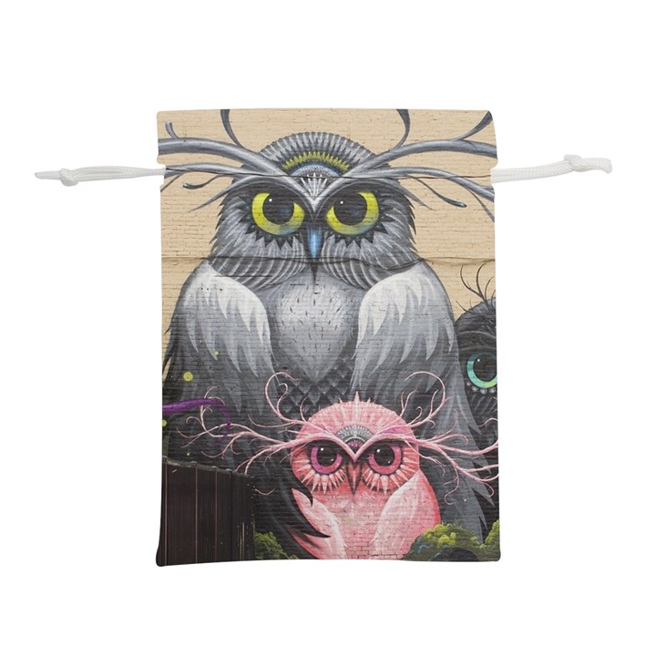 Graffiti Owl Design Lightweight Drawstring Pouch (M)