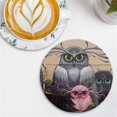 Graffiti Owl Design Uv Print Round Tile Coaster by Excel