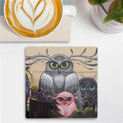 Graffiti Owl Design Uv Print Square Tile Coaster  by Excel