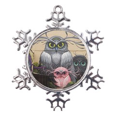 Graffiti Owl Design Metal Large Snowflake Ornament by Excel