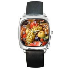 Fruits Square Metal Watch by Excel