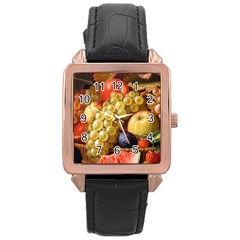 Fruits Rose Gold Leather Watch  by Excel