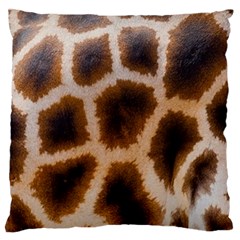 Giraffe Skin Design Standard Premium Plush Fleece Cushion Case (two Sides) by Excel