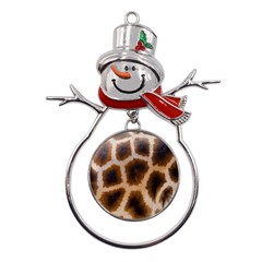 Giraffe Skin Design Metal Snowman Ornament by Excel