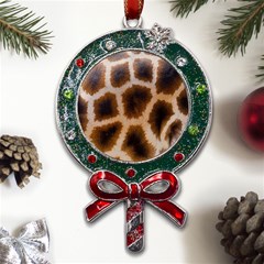 Giraffe Skin Design Metal X mas Lollipop With Crystal Ornament by Excel