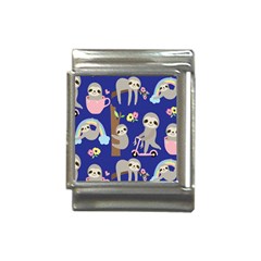 Hand-drawn-cute-sloth-pattern-background Italian Charm (13mm) by Simbadda