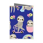 Hand-drawn-cute-sloth-pattern-background Mini Greeting Cards (Pkg of 8) Left