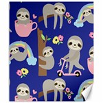 Hand-drawn-cute-sloth-pattern-background Canvas 20  x 24  19.57 x23.15  Canvas - 1