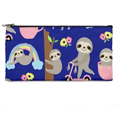 Hand-drawn-cute-sloth-pattern-background Pencil Case by Simbadda