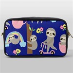 Hand-drawn-cute-sloth-pattern-background Toiletries Bag (One Side) Front