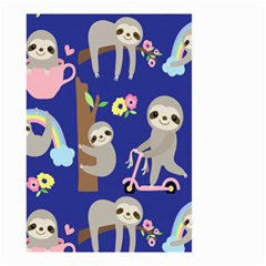 Hand-drawn-cute-sloth-pattern-background Small Garden Flag (two Sides) by Simbadda