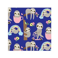 Hand-drawn-cute-sloth-pattern-background Square Satin Scarf (30  X 30 ) by Simbadda