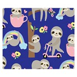 Hand-drawn-cute-sloth-pattern-background Premium Plush Fleece Blanket (Small) 50 x40  Blanket Front