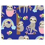 Hand-drawn-cute-sloth-pattern-background Premium Plush Fleece Blanket (Medium) 60 x50  Blanket Front