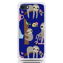 Hand-drawn-cute-sloth-pattern-background Iphone Se by Simbadda