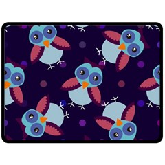 Owl-pattern-background Fleece Blanket (large) by Simbadda