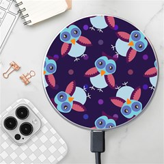 Owl-pattern-background Wireless Fast Charger(white) by Simbadda