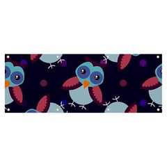 Owl-pattern-background Banner And Sign 8  X 3  by Simbadda