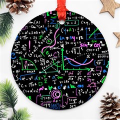 Math-linear-mathematics-education-circle-background Ornament (Round)