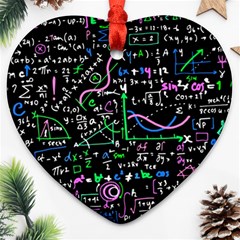 Math-linear-mathematics-education-circle-background Ornament (heart) by Simbadda