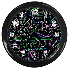 Math-linear-mathematics-education-circle-background Wall Clock (Black)